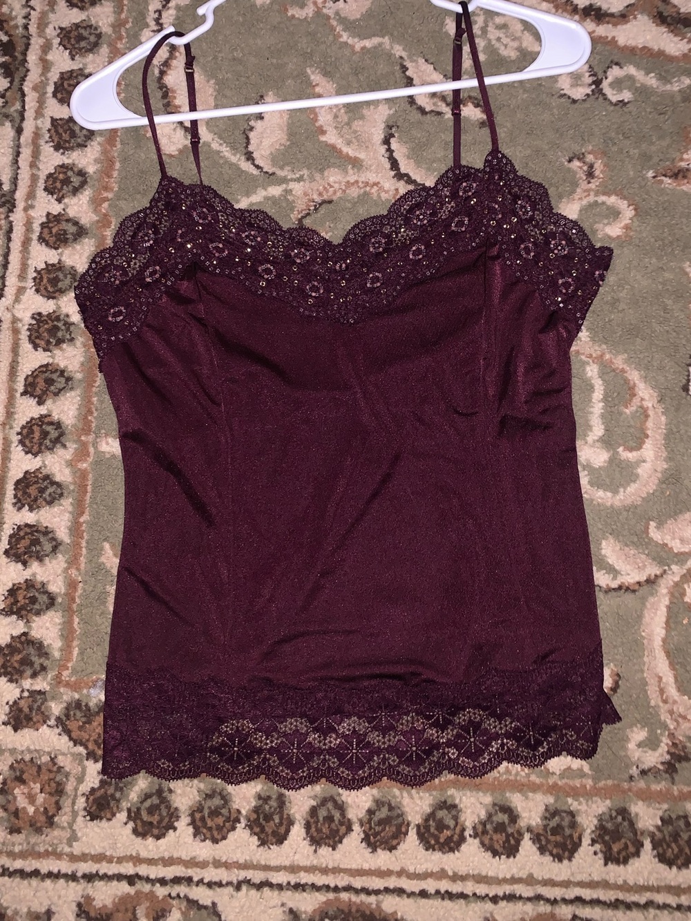 Victoria’s Secret lace camisole beaded maroon